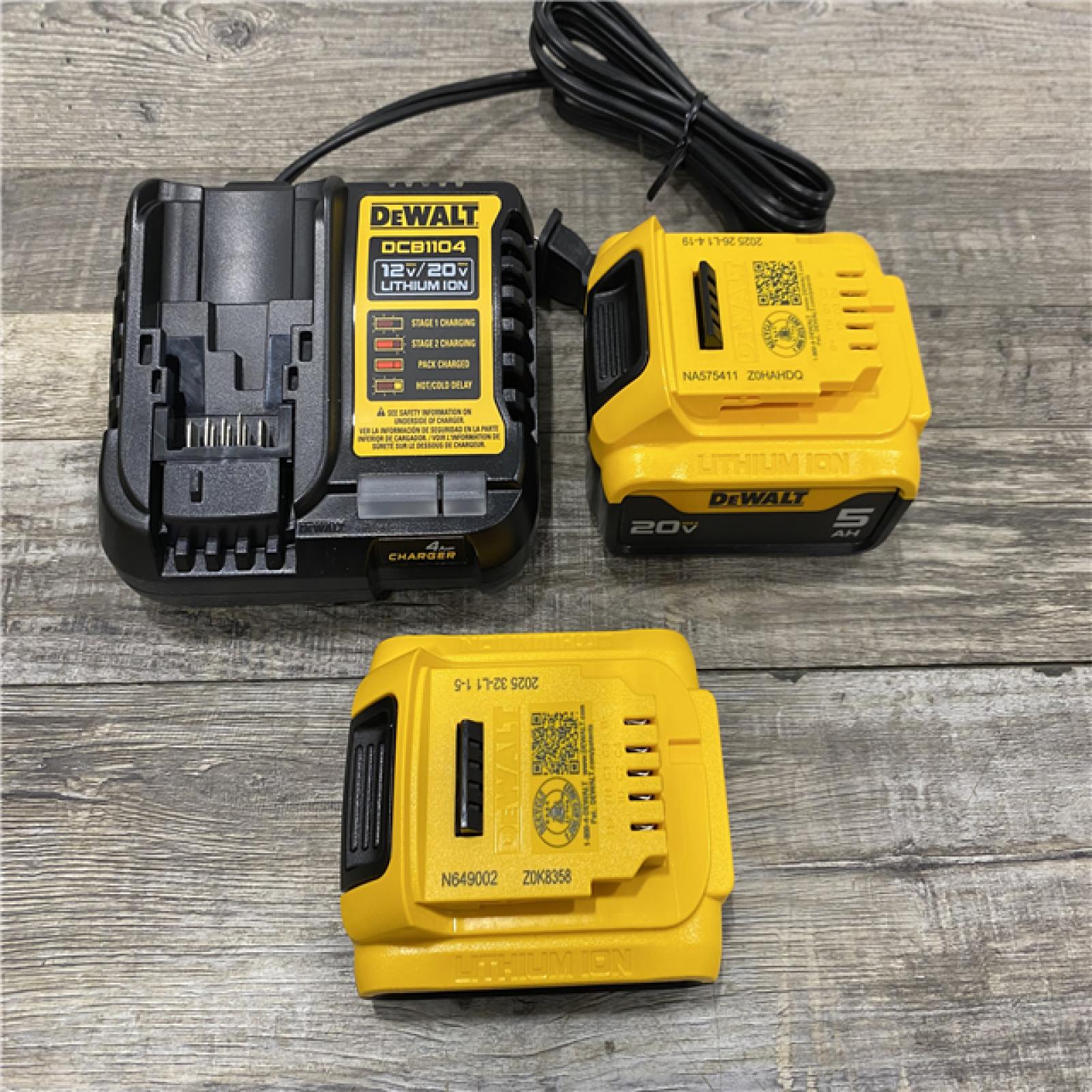 AS-IS DEWALT 20V MAX Lithium-Ion Battery Kit with 5.0Ah and 2.0Ah Battery and Charger