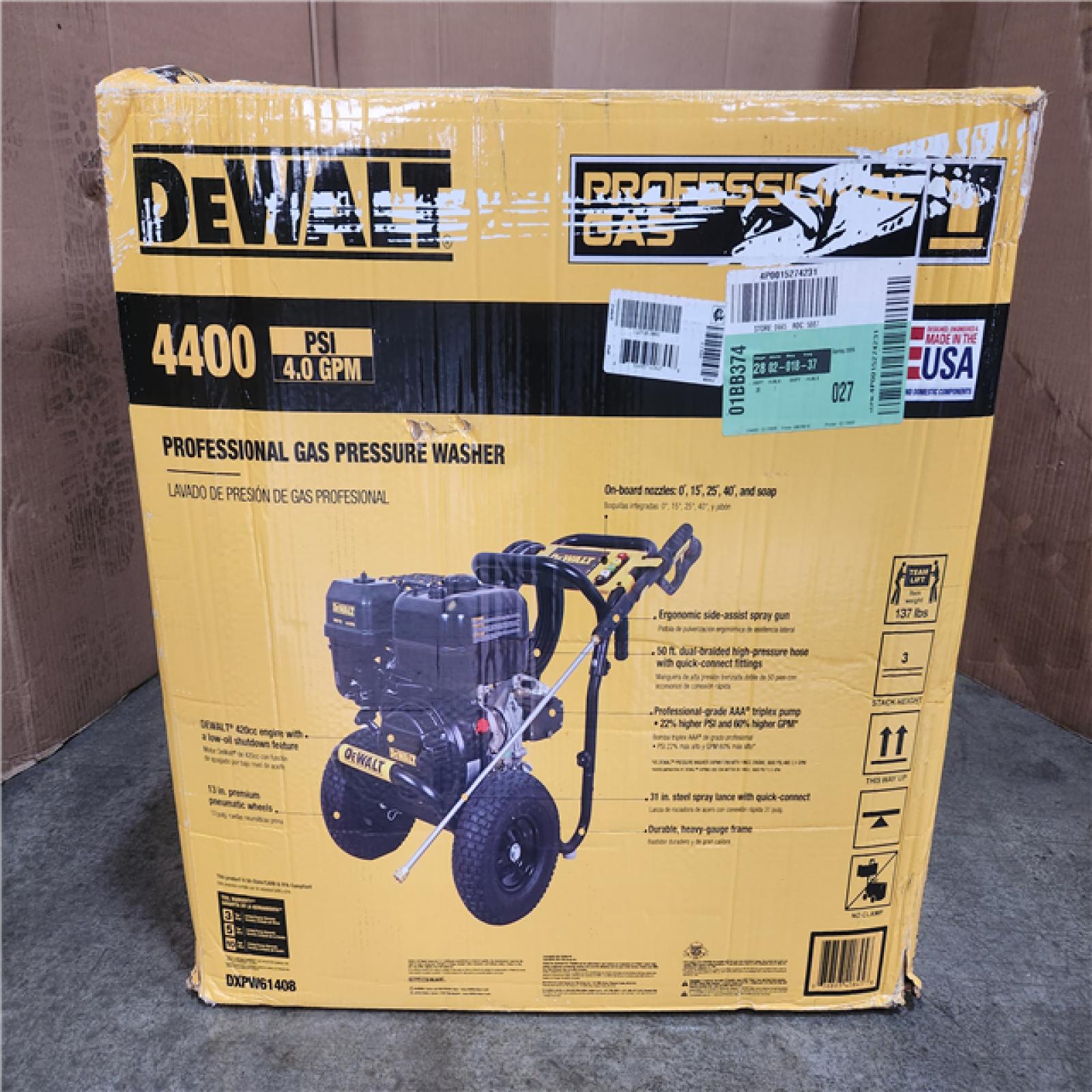 Phoenix DEWALT 4400 PSI 4.0 GPM Gas Pressure Washer with 420cc Engine  Triplex Pump  Commercial Cold Water Power Washer