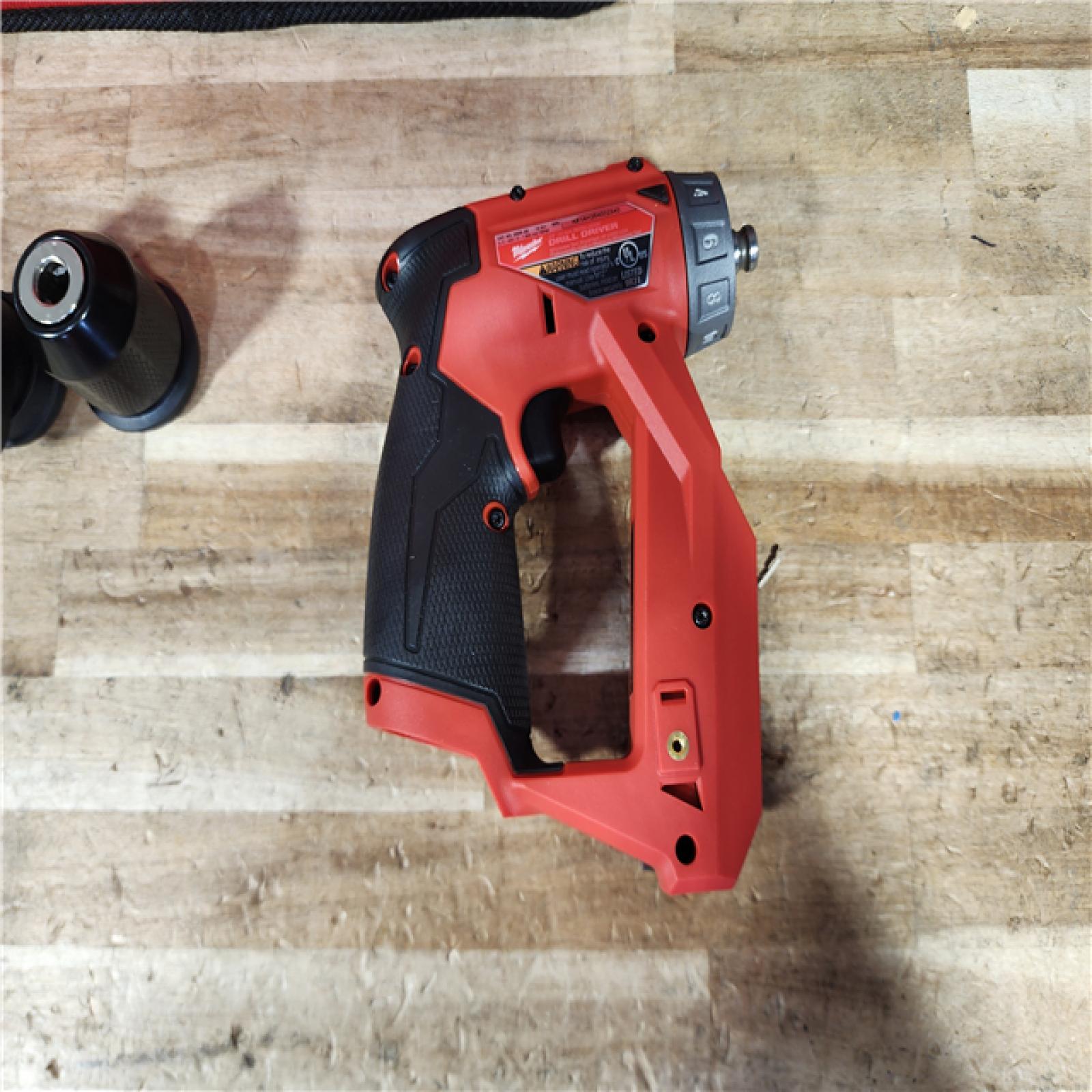 HOUSTON LOCATION - AS - IS Milwaukee FUEL 12V Lithium-Ion Brushless Cordless 4-in-1 Installation 3/8 in. Drill Driver with 4 Tool Head (Tool-Only)