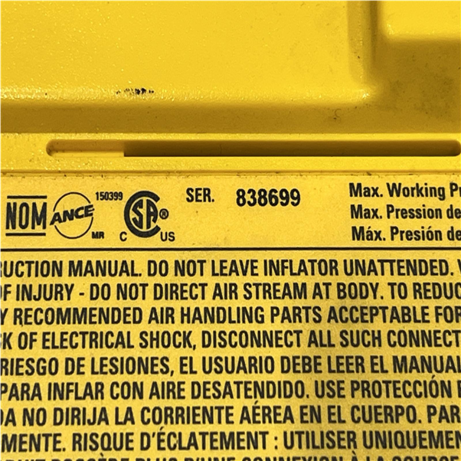 AS-IS DEWALT 20V MAX Cordless Electric Portable Inflator (Tool Only)