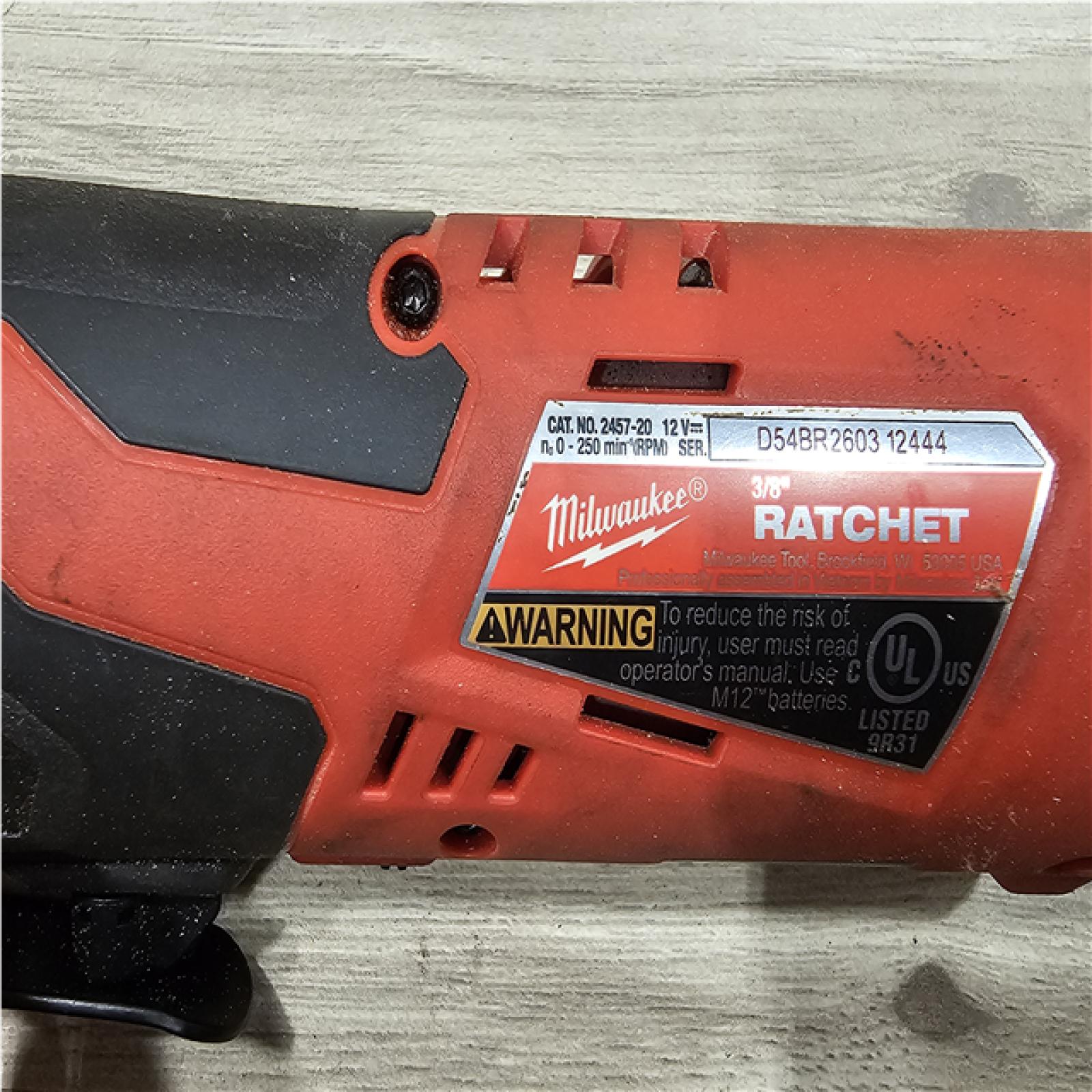 AS-IS Milwaukee 12V Lithium-Ion Cordless 3/8 in. Ratchet (Tool-Only)