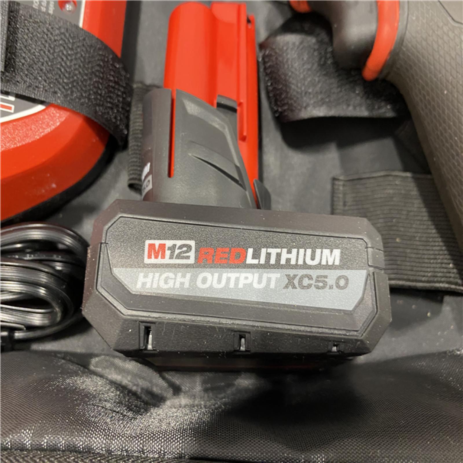 AS-IS Milwaukee FUEL 12V Li-Ion Brushless Cordless Stubby 3/8 in. Impact Wrench Kit W/(1) 5.0 Ah High Output Battery