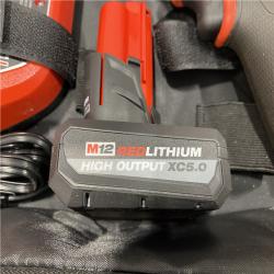 AS-IS Milwaukee FUEL 12V Li-Ion Brushless Cordless Stubby 3/8 in. Impact Wrench Kit W/(1) 5.0 Ah High Output Battery