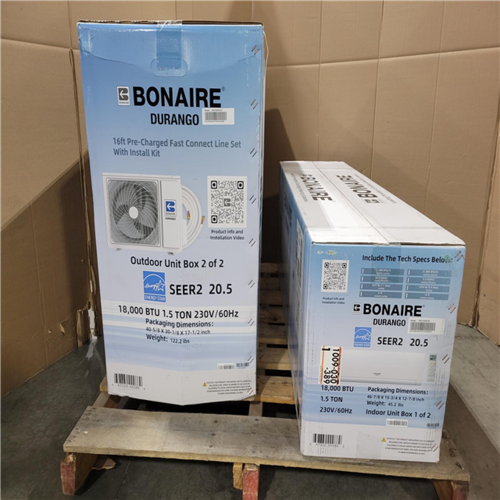 California NEW Bonaire Durango Split Air Conditioner (Damaged Boxes)
