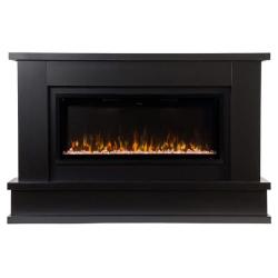 Phoenix NEW Modern Ember Patton Venetian 64 in. 5000 BTU Smart Electric Fireplace Mantel Package in Black  Multi-Color Flames  WiFi  Freestanding