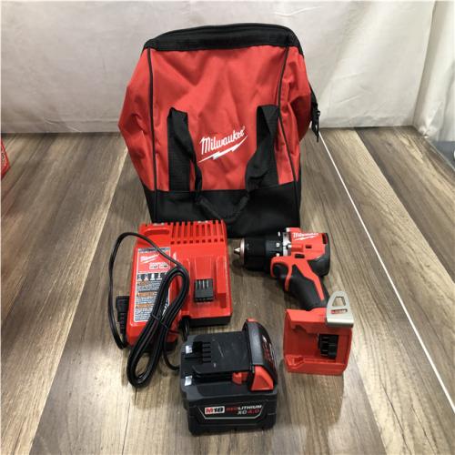 AS-IS Milwaukee 18V Lithium-Ion Brushless Cordless 1/2 in. Compact Hammer Drill/Driver Kit