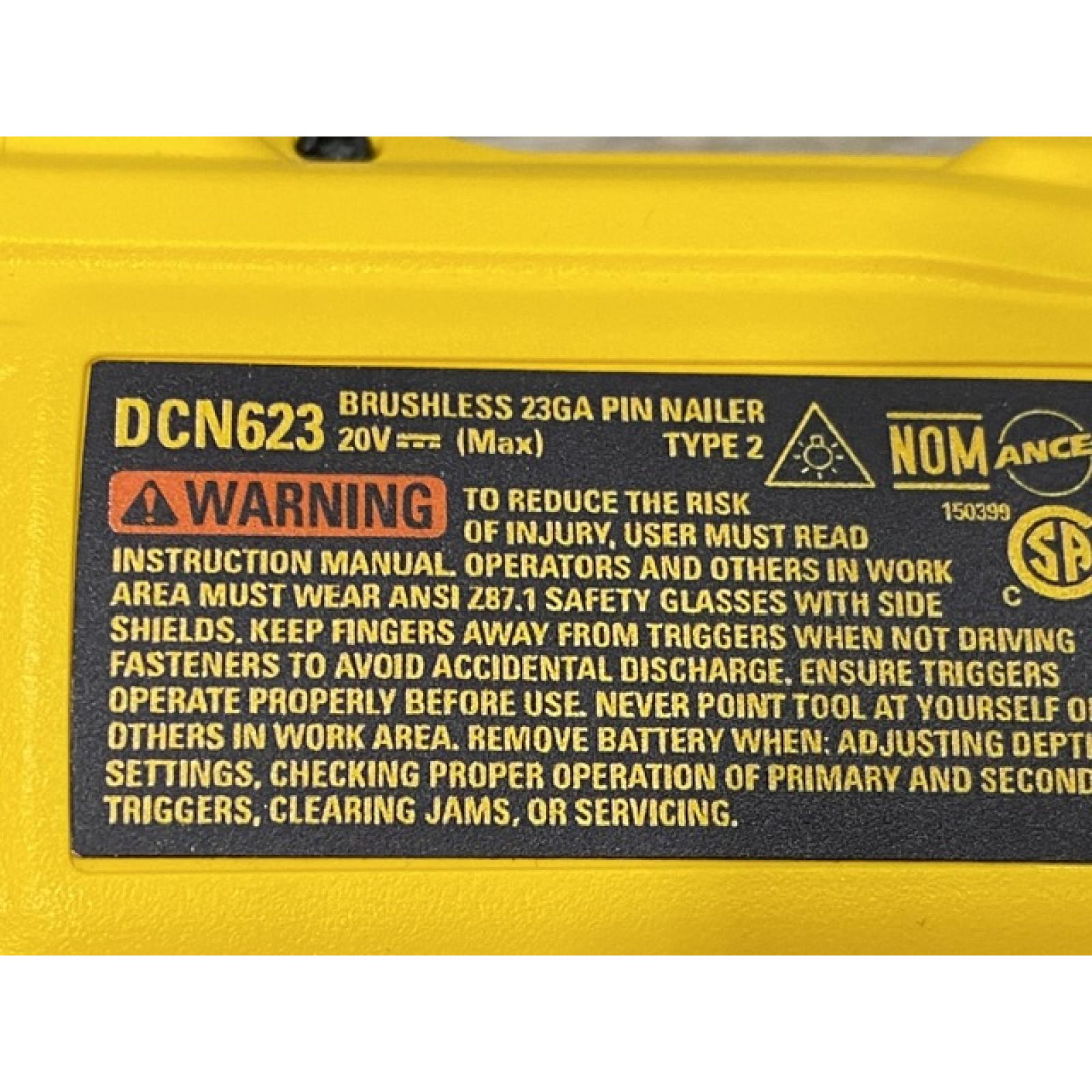 AS-IS DEWALT ATOMIC 20V MAX Lithium Ion Cordless 23 Gauge Pin Nailer Kit