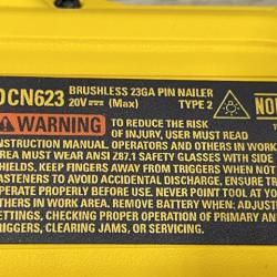 AS-IS DEWALT ATOMIC 20V MAX Lithium Ion Cordless 23 Gauge Pin Nailer Kit