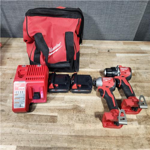 HOUSTON LOCATION - AS - IS Milwaukee 18V Lithium-Ion Brushless Cordless Compact Drill/Impact Combo Kit