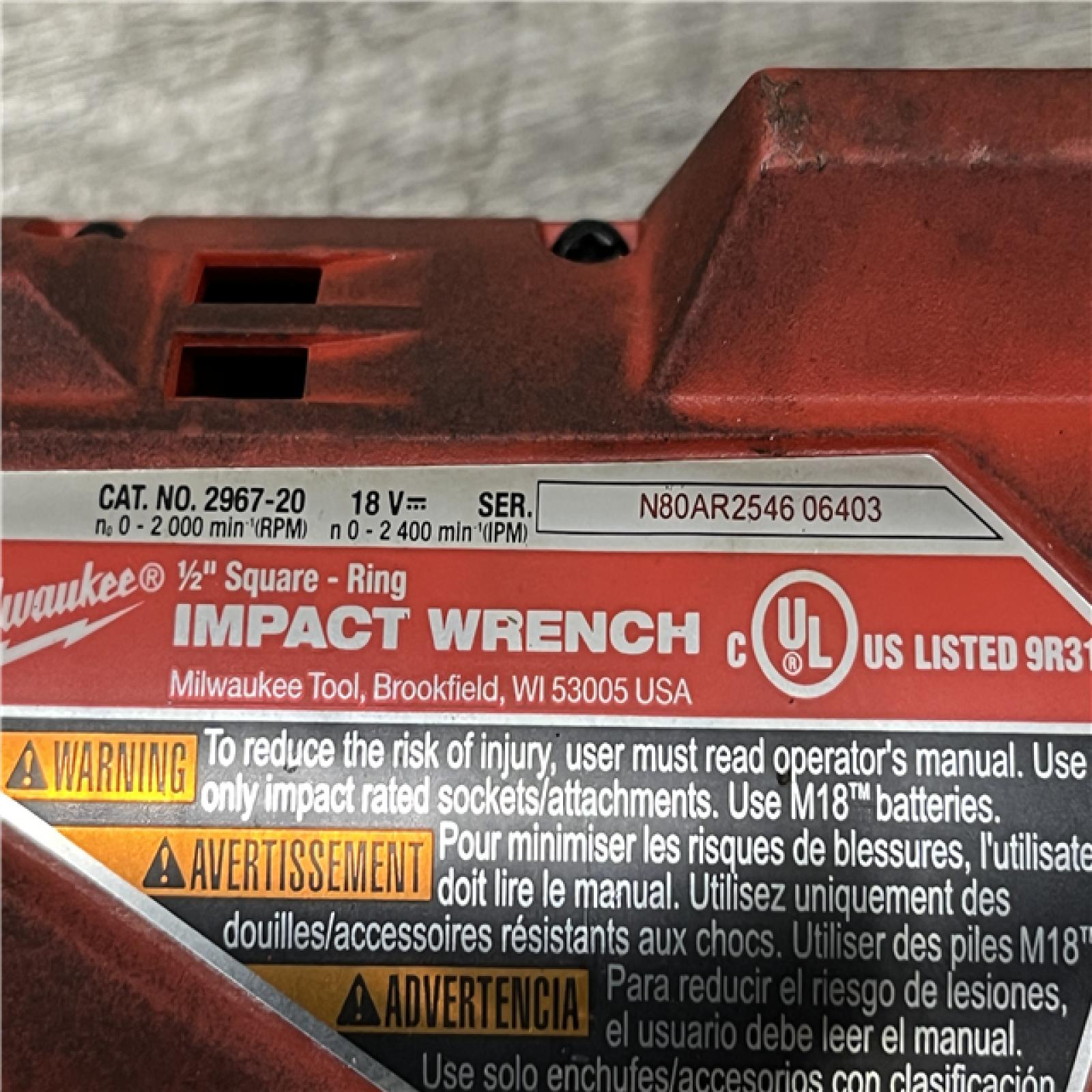AS-IS Milwaukee FUEL 18V Lithium-Ion Brushless Cordless 1/2 in. Impact Wrench with Friction Ring (Tool-Only)