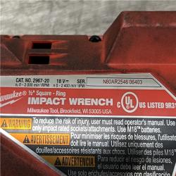 AS-IS Milwaukee FUEL 18V Lithium-Ion Brushless Cordless 1/2 in. Impact Wrench with Friction Ring (Tool-Only)