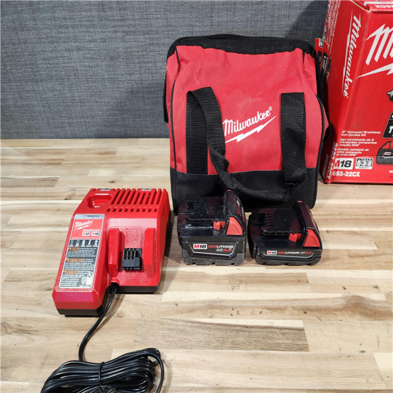 HOUSTON LOCATION - AS-IS Milwaukee 18-Volt Lithium-Ion Brushless Cordless Compact Hammer Drill/Impact Combo Kit