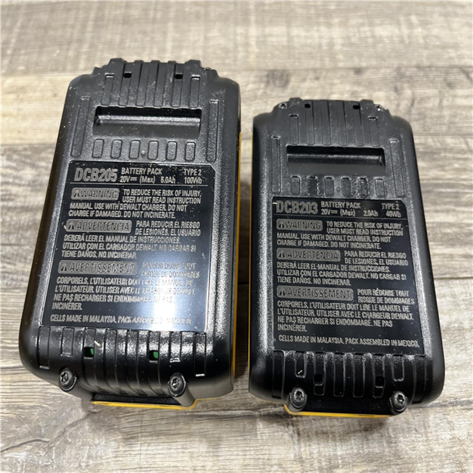 AS-IS DEWALT 20V MAX Lithium-Ion Battery Kit with 5.0Ah and 2.0Ah Battery and Charger