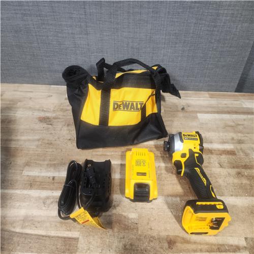 Houston Location AS-IS DEWALT ATOMIC 20V MAX Lithium-Ion Cordless 1/4 in. Brushless Impact Driver Kit