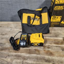 HOUSTON LOCATION - AS-IS (APPEARS LIKE NEW) DEWALT ATOMIC 20V MAX Lithium-Ion Cordless 1/4 in. Brushless Impact Driver Kit, 5 Ah Battery, Charger, and Bag