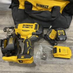 AS-IS DEWALT 20V MAX Lithium-Ion 15-Degree Electric Cordless Roofing Nailer Kit