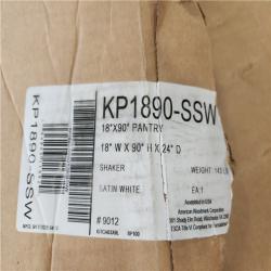 Phoenix Hampton Bay Shaker 18 in. W x 24 in. D x 90 in. H Assembled Pantry Kitchen Cabinet in Satin White (2-Pack)