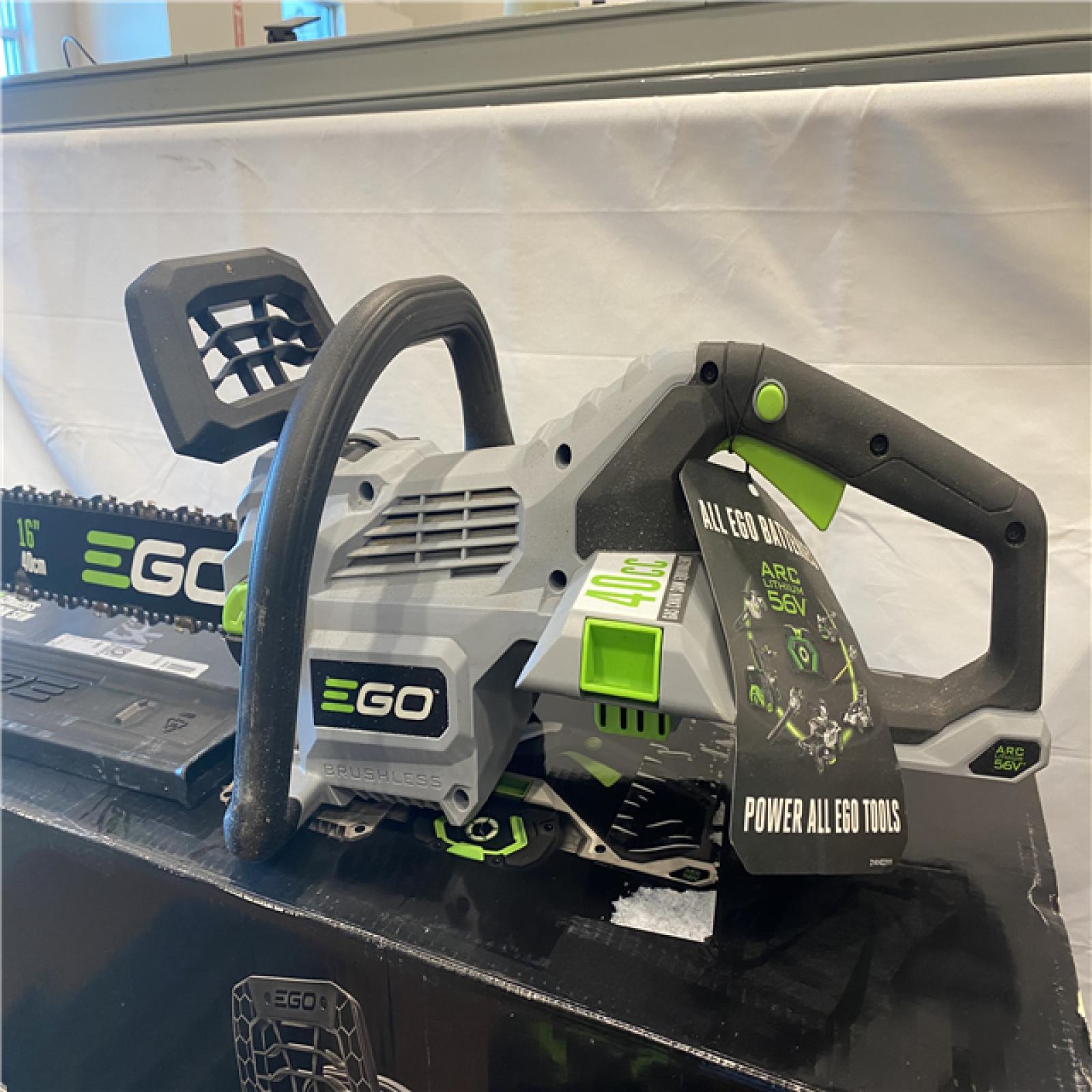 AS-IS EGO POWER+ 56-volt 16-in Brushless Cordless Electric Chainsaw 2.5 Ah (Battery & Charger Included)