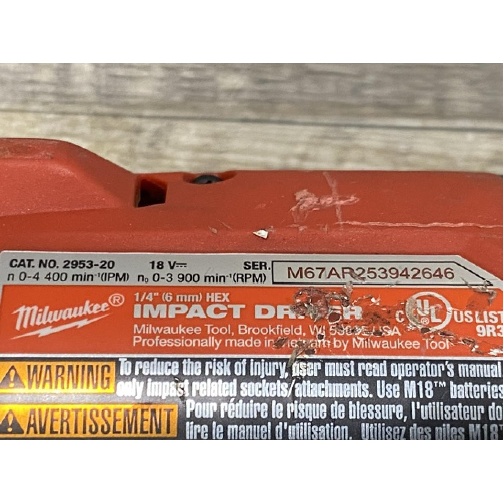 AS-IS Milwaukee FUEL 18V Lithium-Ion Brushless Cordless 1/4 in. Hex Impact Driver Kit