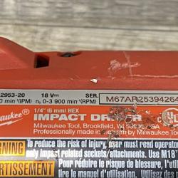 AS-IS Milwaukee FUEL 18V Lithium-Ion Brushless Cordless 1/4 in. Hex Impact Driver Kit