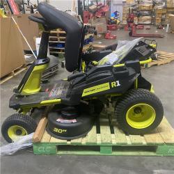 Dallas Location - As-Is RYOBI R1 80V HP Brushless Lithium Battery Cordless Electric 30 in. Riding Lawn Mower with 14 Ah Battery and Charger