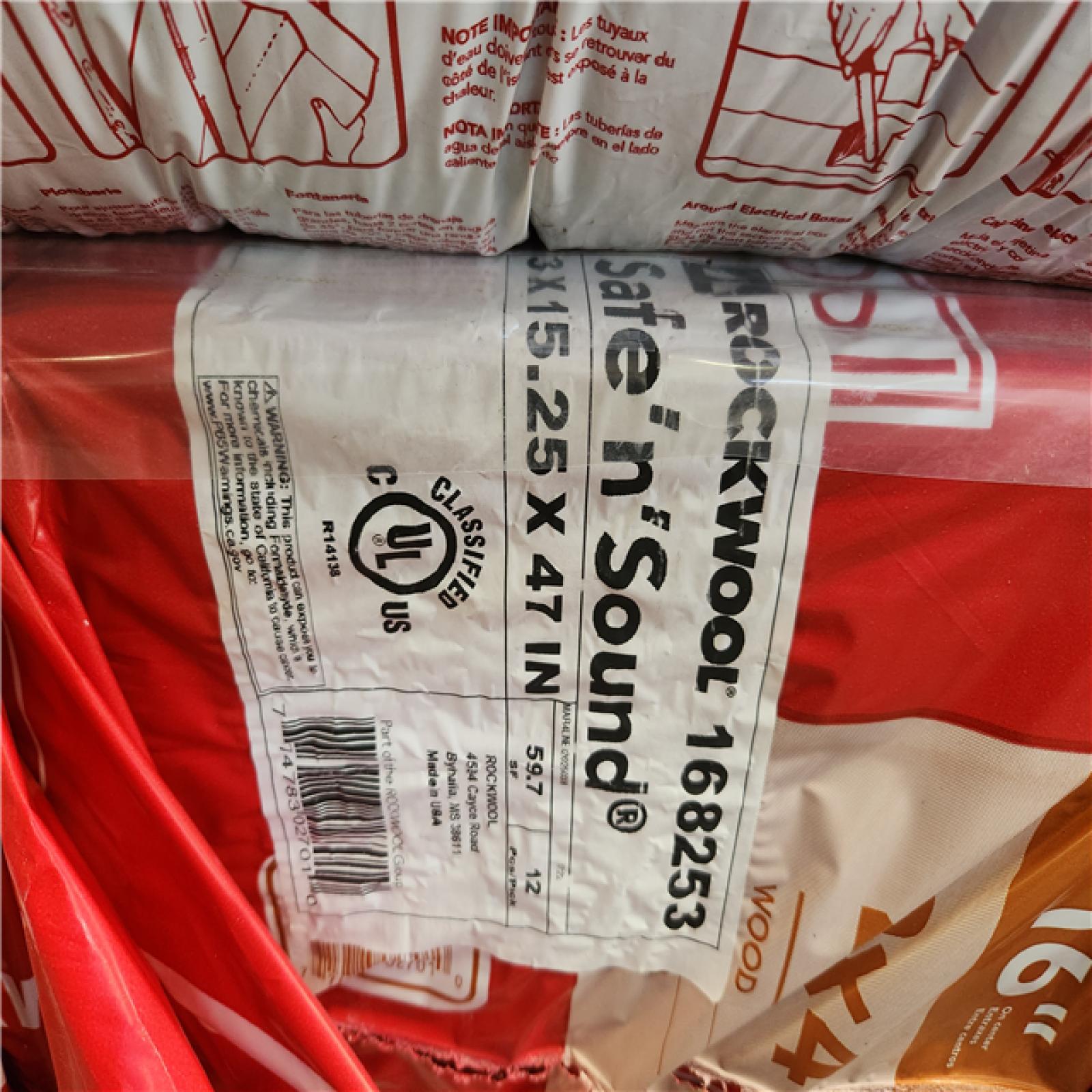 Phoenix AS-IS Rockwool Safe 'n' Sound 3 in. x 15-1/4 in. x 47 in. Soundproofing and Fire Resistant Stone Wool Insulation Batt (895 sq. ft. 15 Bags)