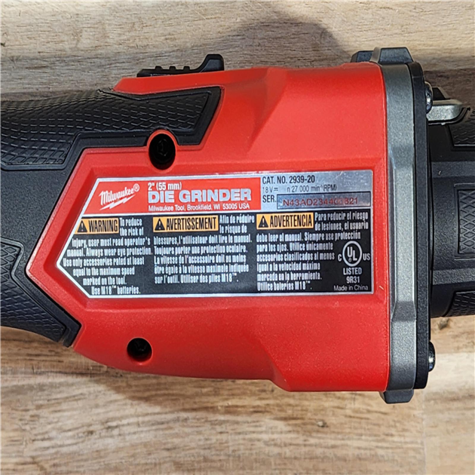 HOUSTON LOCATION - AS-IS (APPEARS LIKE NEW) Milwaukee M18 FUEL Cordless 1/4 Die Grinder (Tool Only)