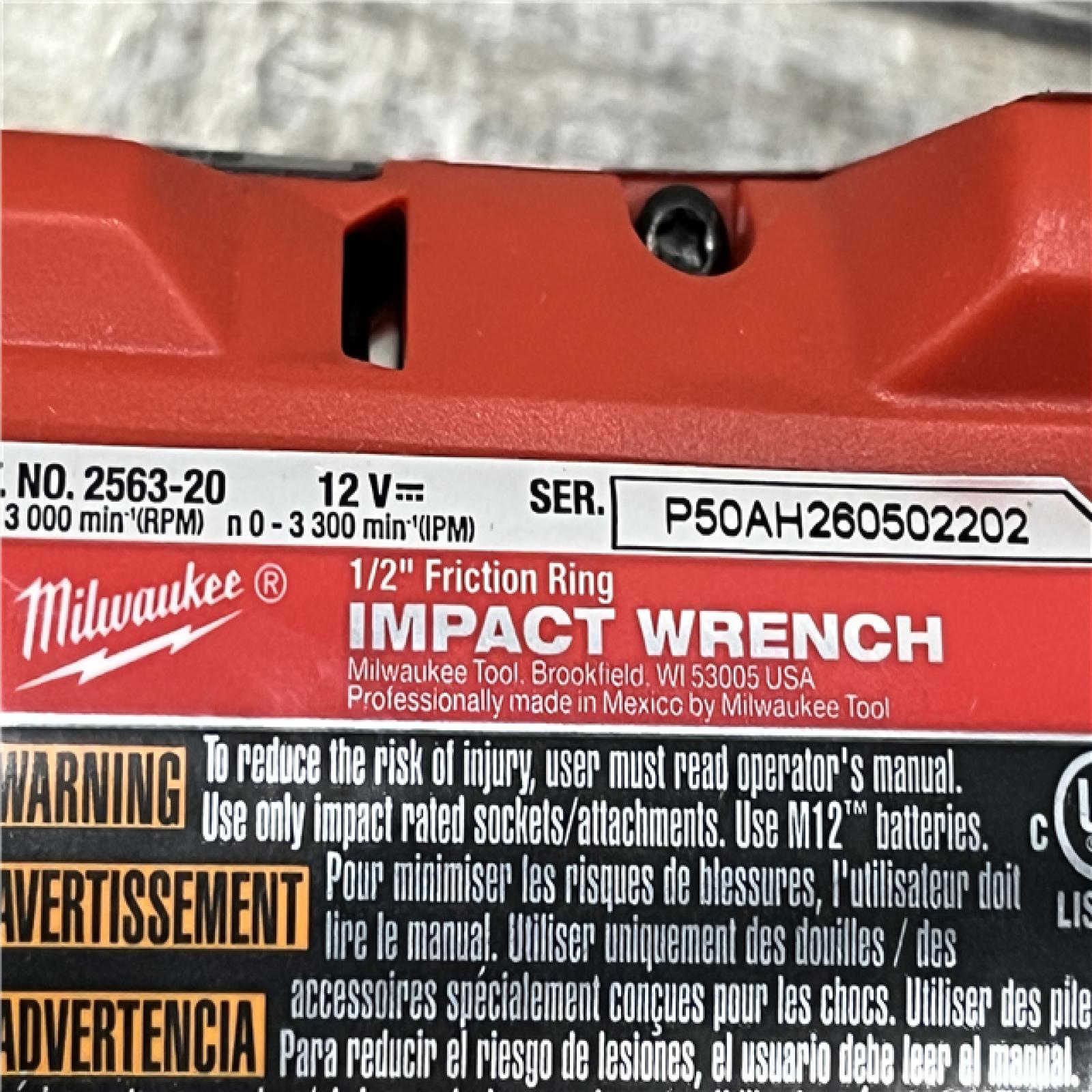 AS-IS Milwaukee FUEL 12V Lithium-Ion Brushless Cordless Stubby 1/2 in. Impact Wrench (Tool-Only)