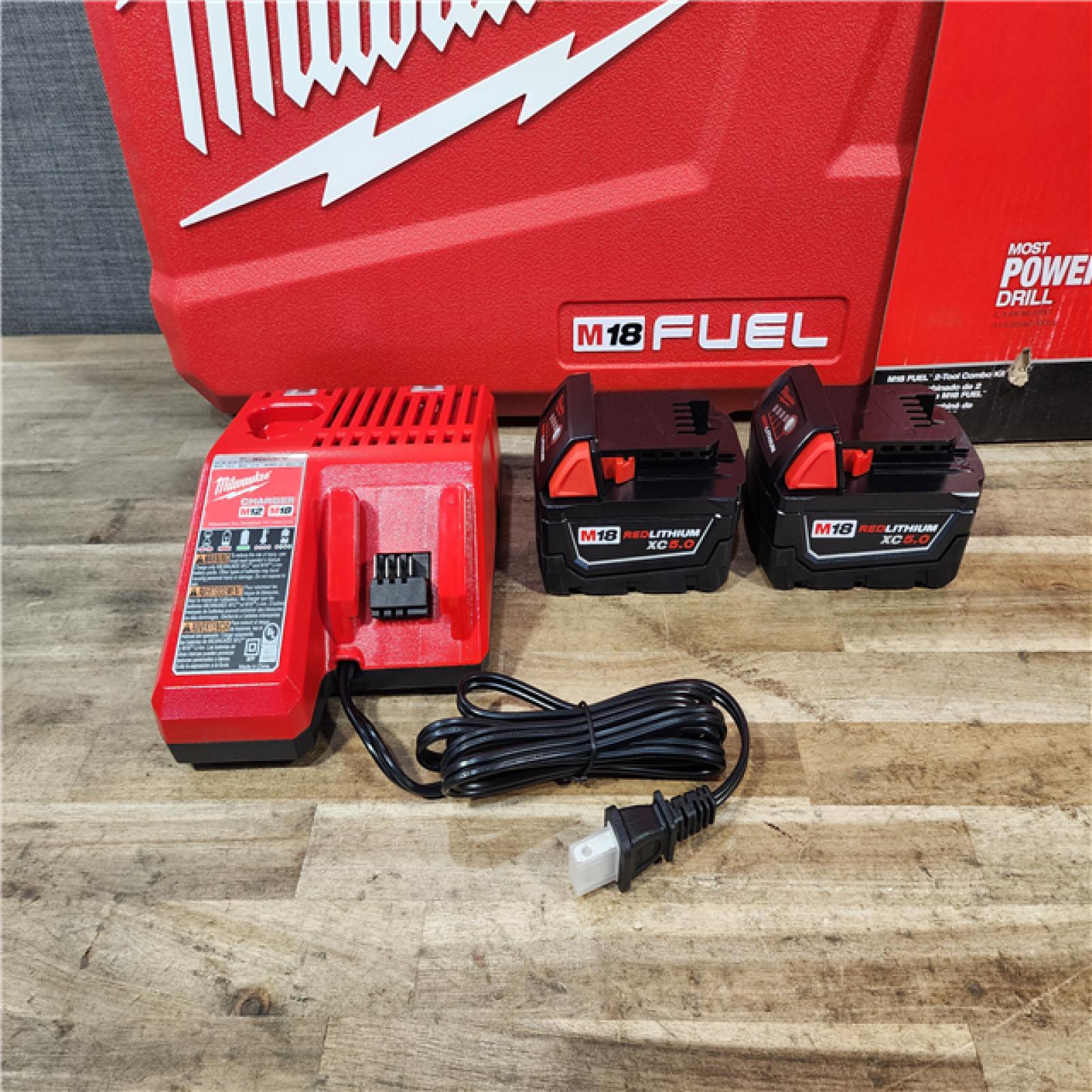 HOUSTON LOCATION - AS-IS (APPEARS LIKE NEW) Milwaukee FUEL 18V Lithium-Ion Brushless Cordless Hammer Drill and Impact Driver Combo Kit