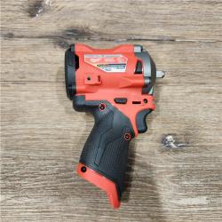 AS-IS Milwaukee M12 FUEL 12V Lithium-Ion Brushless Cordless Stubby 3/8 in. Impact Wrench (Tool-Only)