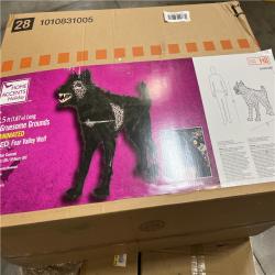 DALLAS LOCATION- AS-IS Home Accents Holiday 5.5 ft. Gruesome Grounds Animated LED Fear Valley Wolf H8