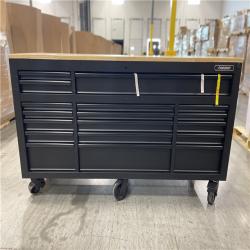 DALLAS LOCATION- AS-IS- HUSKY 72IN. 18 DRAWER MOBILE WORKBENCH WITH ADJUSTABLE HEIGHT TOP