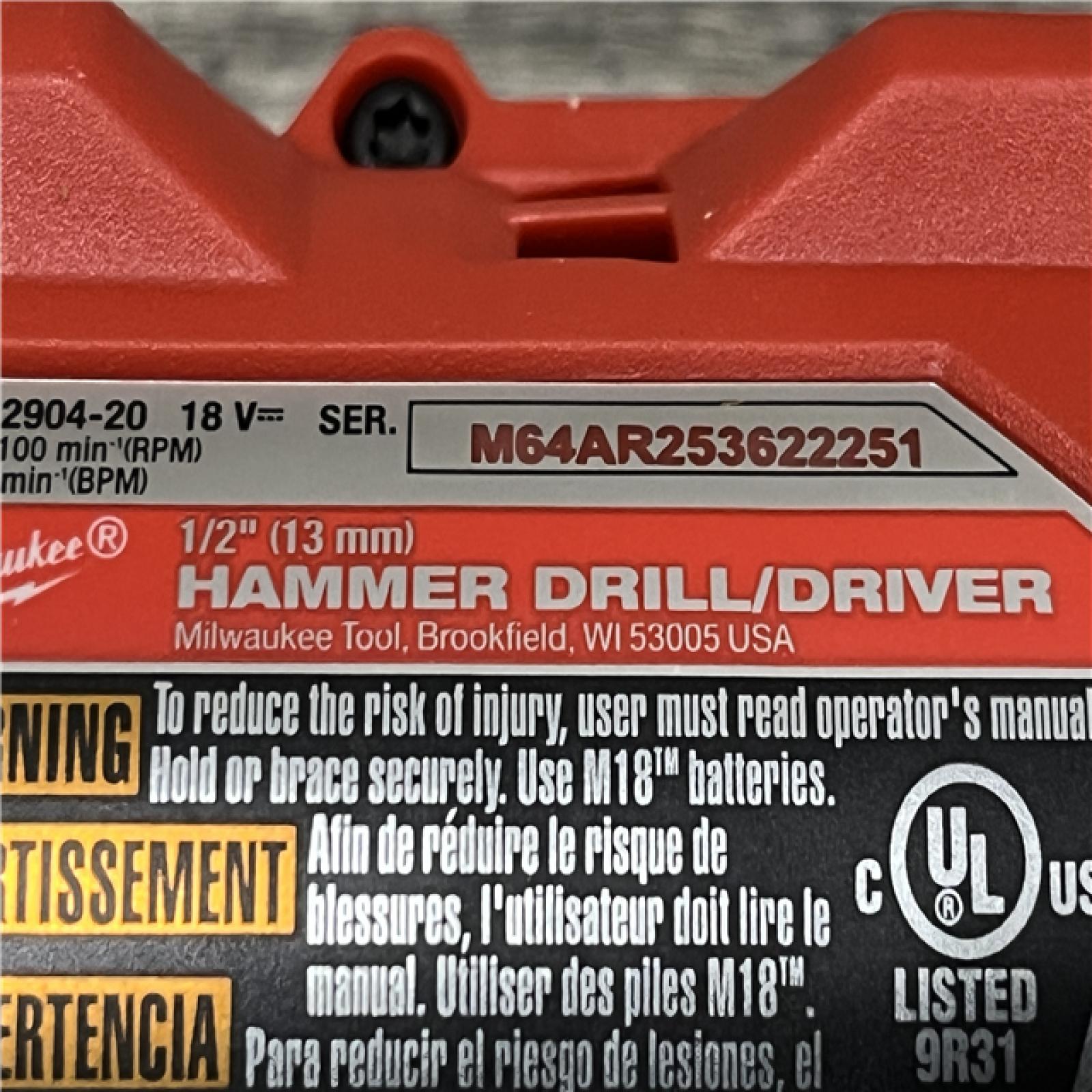 AS-IS Milwaukee FUEL 18V Lithium-Ion Brushless Cordless 1/2 in. Hammer Drill/Driver (Tool-Only)