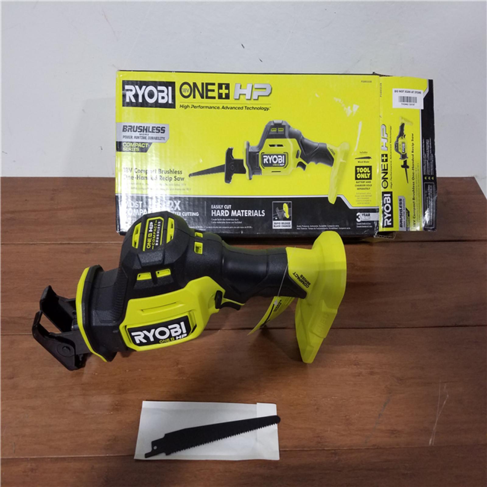 California NEW Ryobi One+ HP 18V Compact Brushless One-Handed Recip Saw (Tool Only)