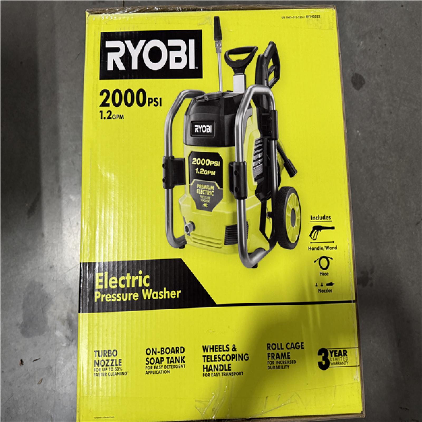 California NEW Sealed Ryobi 2000 PSI Electric Pressure Washer