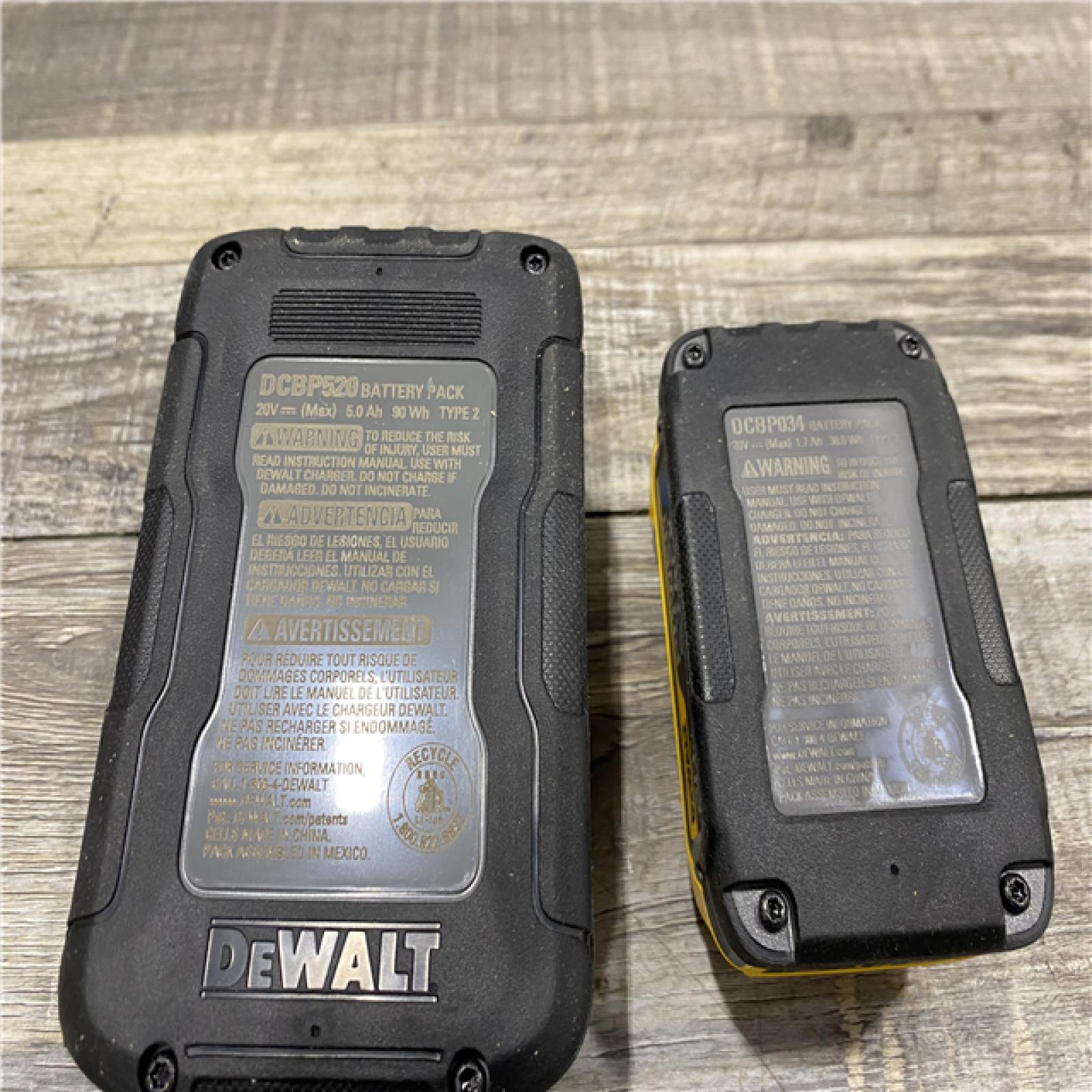 AS-IS DEWALT 20V MAX XR POWERSTACK Lithium-Ion Battery Starter Kit with 5.0Ah and 1.7Ah Batteries and Charger