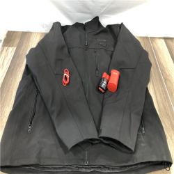 AS-IS Milwaukee Men's 2X-Large 12-Volt Lithium-Ion Cordless Tough Shell Black Heated Jacket with
