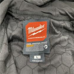 AS-IS Milwaukee Men's Large 12-Volt Lithium-Ion Cordless Black Heated Jacket Hoodie Kit