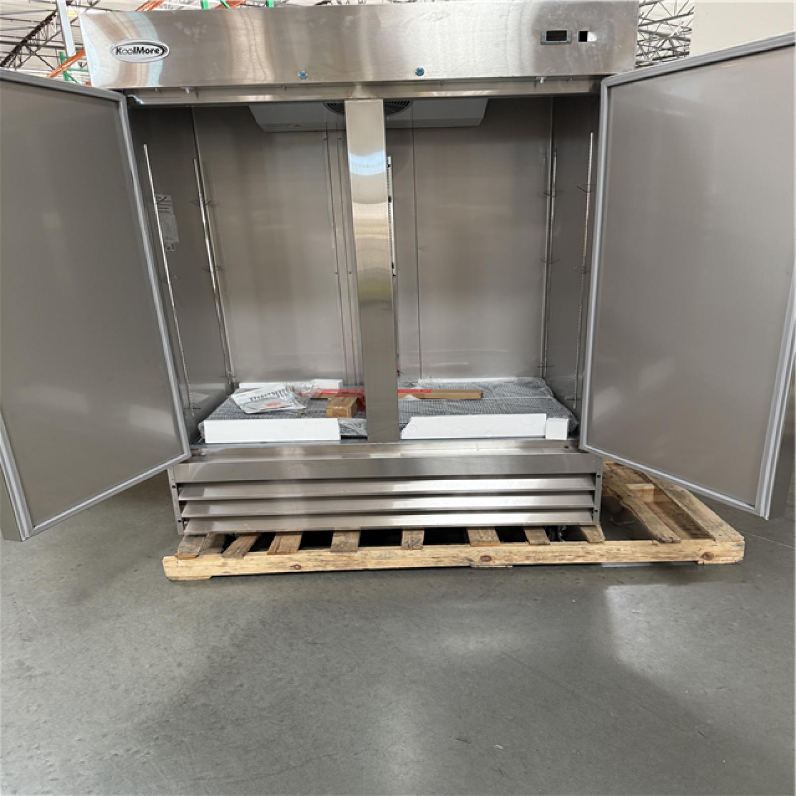 California AS-IS Koolmore 47 cu. ft. Commercial 2 Solid Door Refrigerator in Stainless Steel