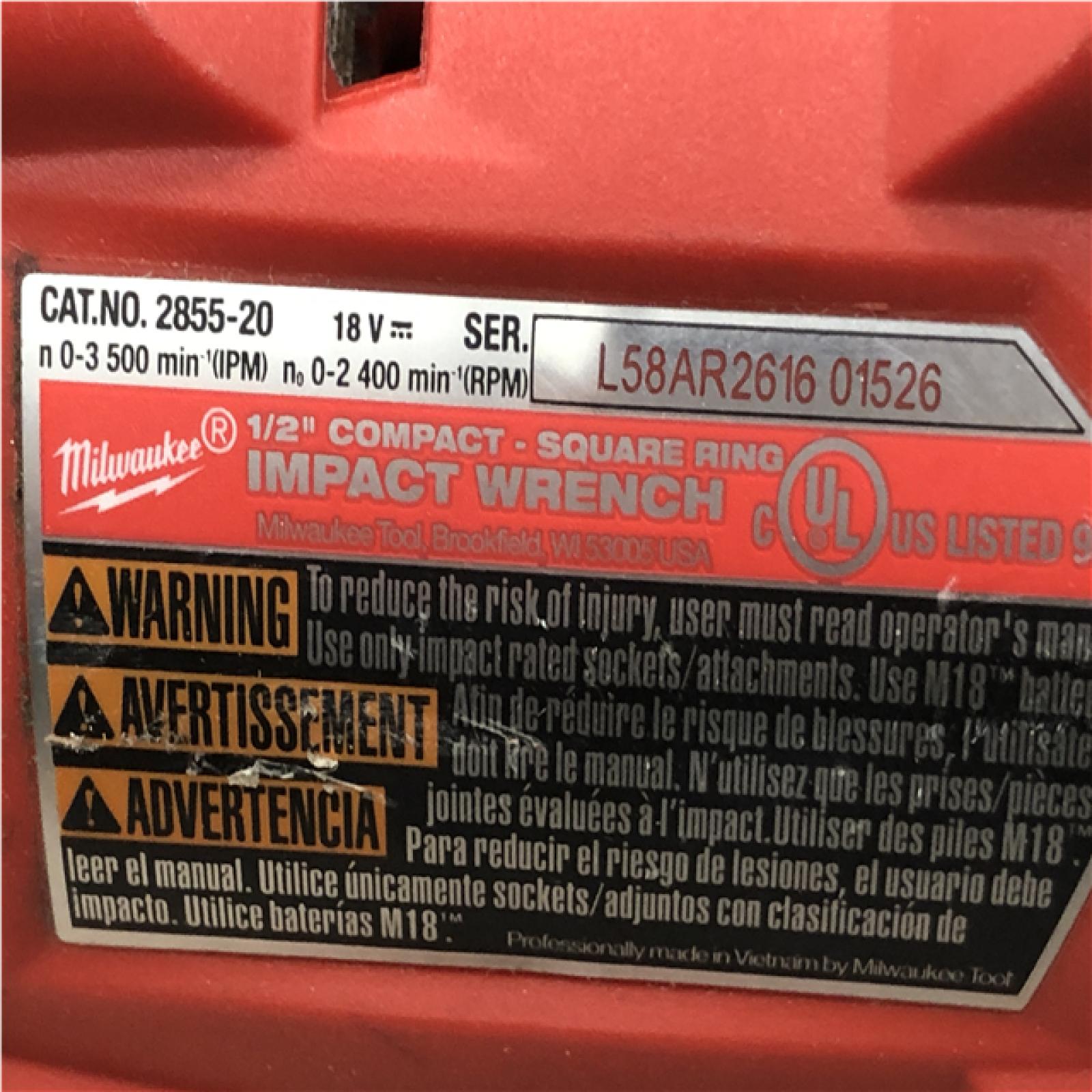AS-IS Milwaukee FUEL GEN-3 18V Lithium-Ion Brushless Cordless 1/2 in. Compact Impact Wrench with Friction Ring (Tool-Only)