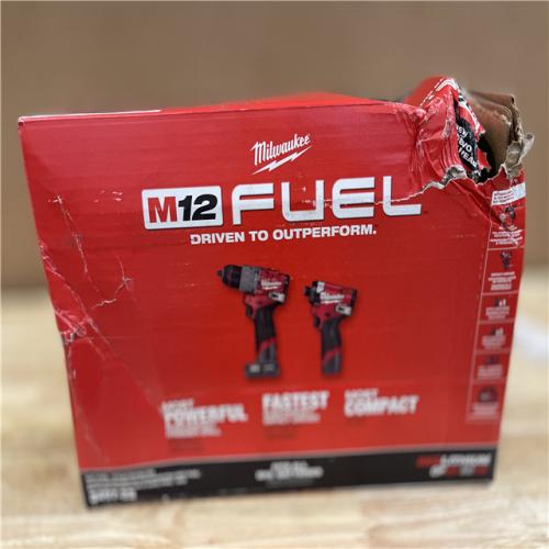 NEW! -Milwaukee M12 FUEL 12-Volt Lithium-Ion Brushless Cordless Hammer Drill and Impact Driver Combo Kit w/2 Batteries and Bag (2-Tool)