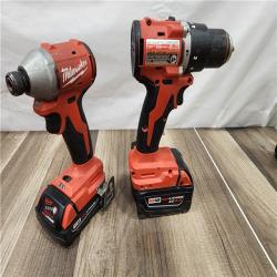 AS-IS Milwaukee M18 FUEL 18V Lithium-Ion Brushless Cordless Hammer Drill and Impact Driver Combo Kit (2-Tool) with 2 Batteries