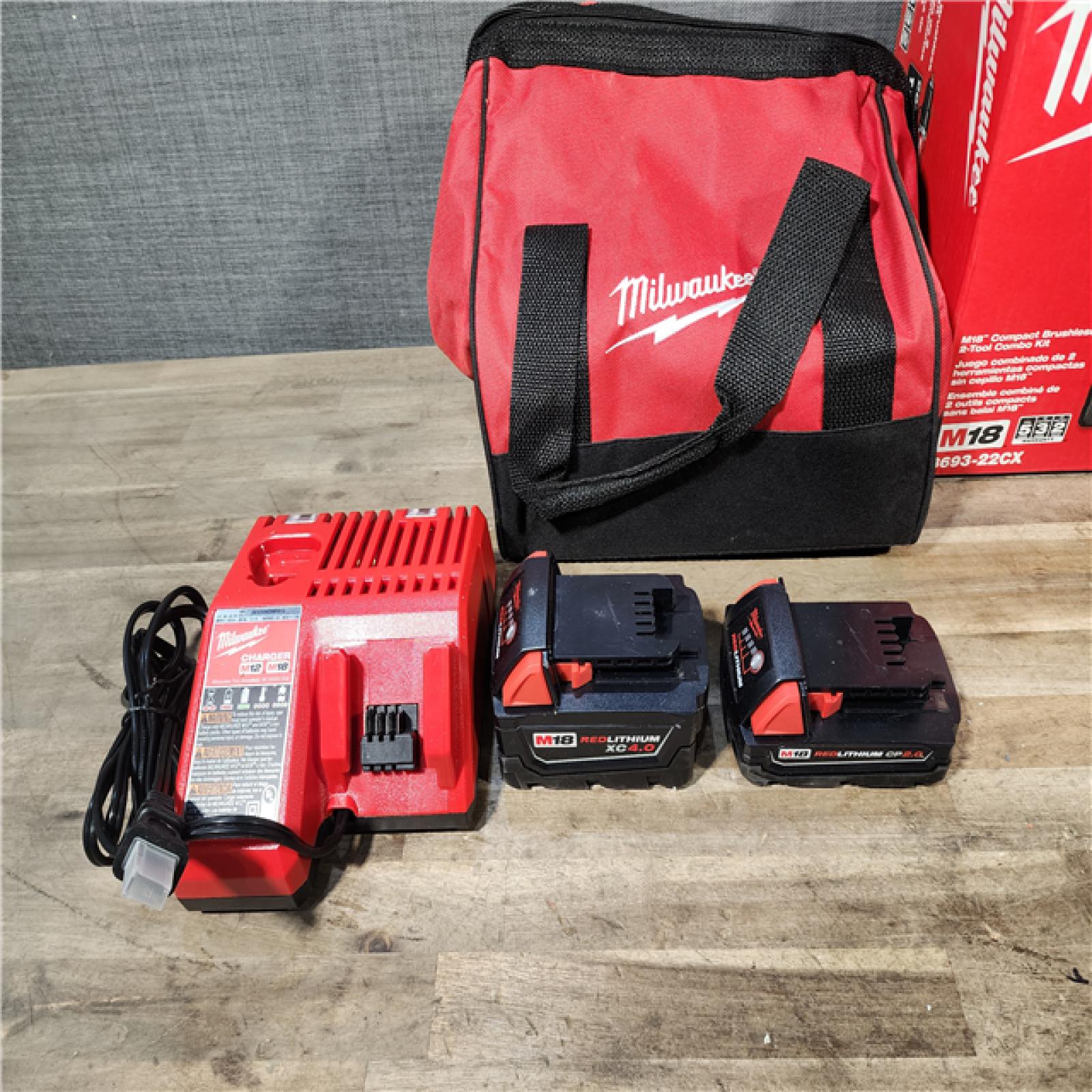 HOUSTON LOCATION - AS-IS Milwaukee M18 Compact Brushless 2-Tool Combo Kit