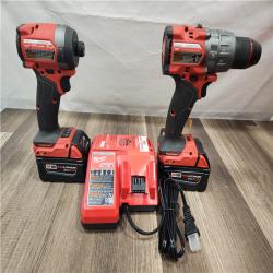 AS-IS- MILWAUKEE FUEL 18V Lithium-Ion Brushless Cordless Hammer Drill and Impact Driver Combo Kit