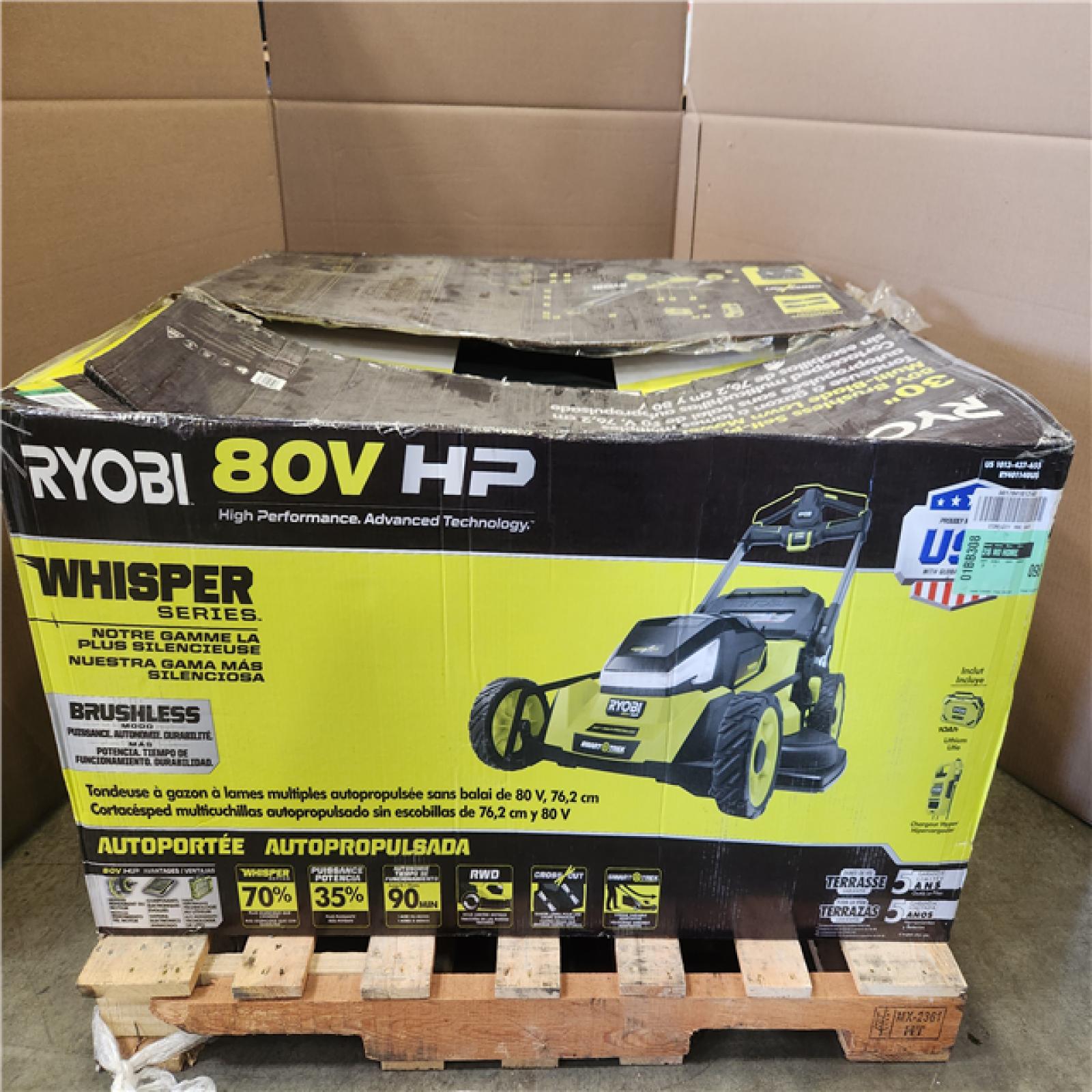 Phoenix NEW RYOBI 80V HP Brushless Battery Cordless Electric 30 in. Multi-Blade Lawn Mower with Battery and Charger