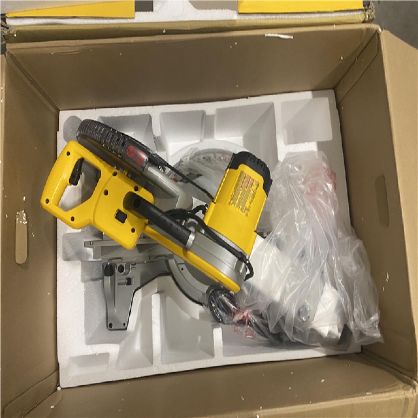 Dallas Location - As-Is DEWALT 15 Amp Corded 12 in. Double Bevel Sliding Compound Miter Saw