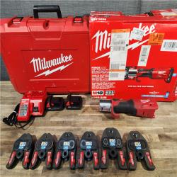 HOUSTON LOCATION - AS-IS Milwaukee Tool M18 18V  Brushless Cordless FORCE LOGIC Press Tool Kit with 1/4 in. - 7/8 in. ACR Jaws (6-Jaws Incl)