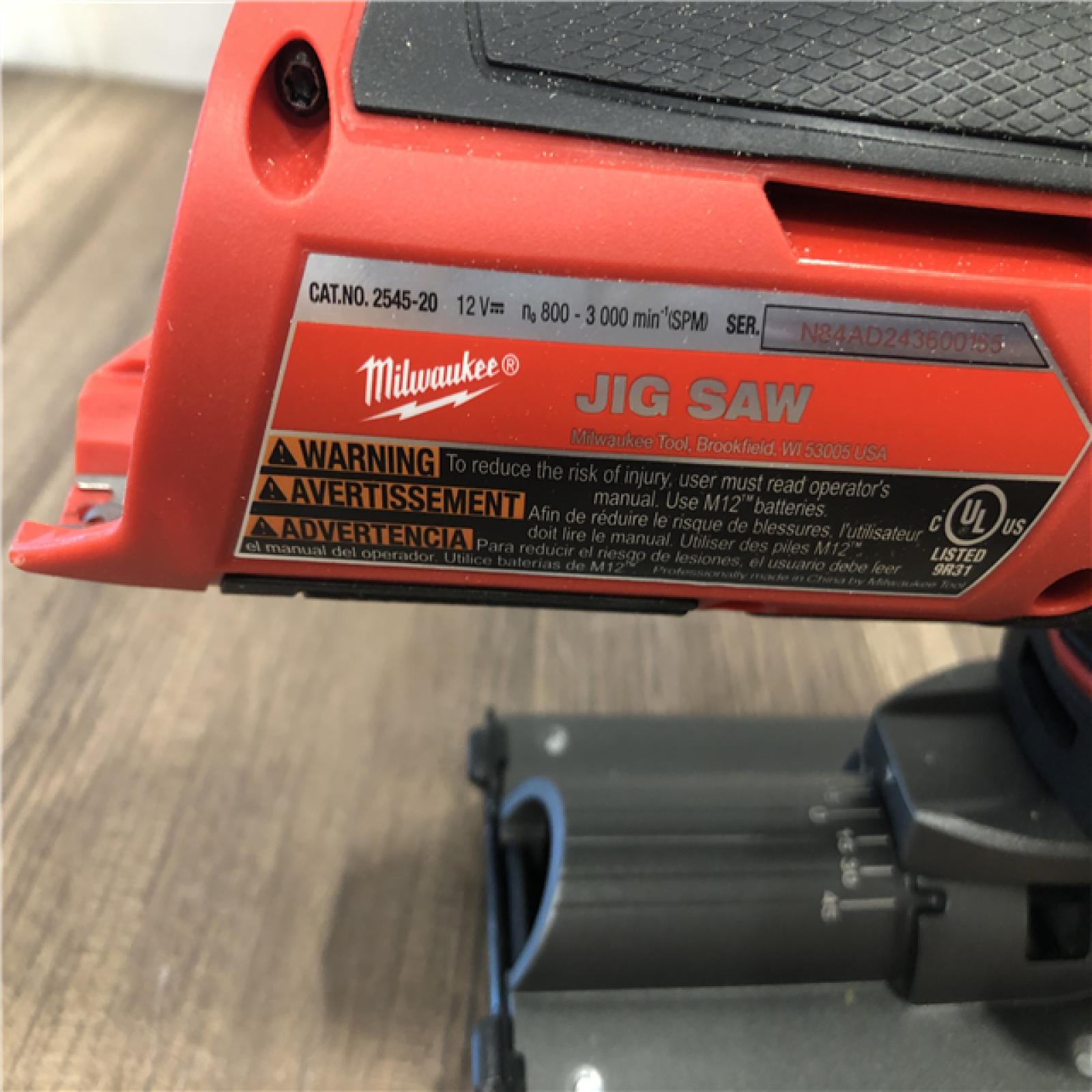 AS-IS Milwaukee M12 12V Fuel Lithium-Ion Cordless Jig Saw (Tool-Only)