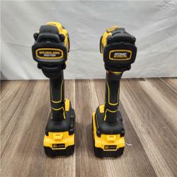 LIKE NEW! - DEWALT 20V MAX XR Hammer Drill and ATOMIC Impact Driver 2 Tool Cordless Combo Kit with (2) 4.0Ah Batteries, Charger