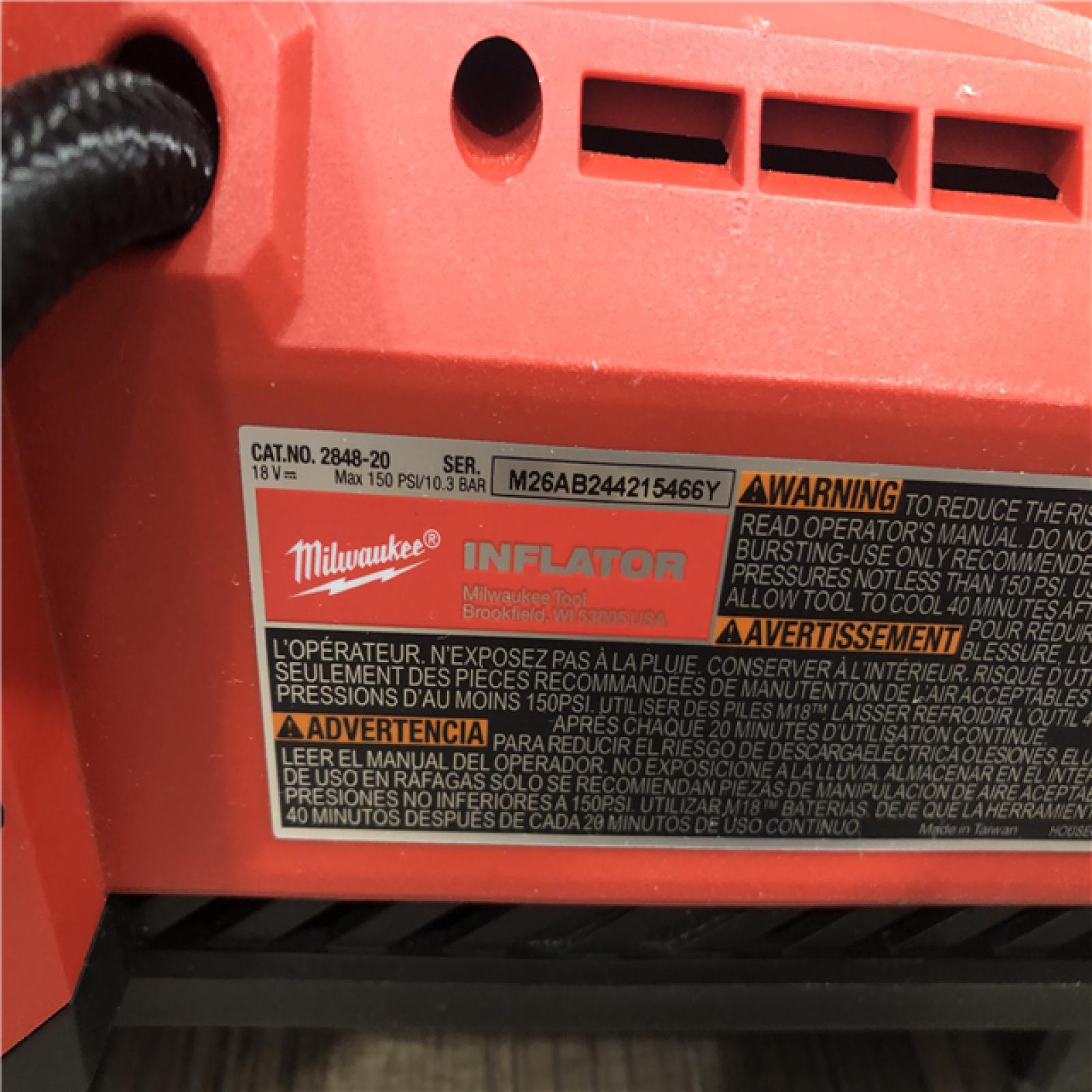 AS-IS Milwaukee 18-Volt Lithium-Ion Cordless Electric Portable Inflator (Tool-Only)